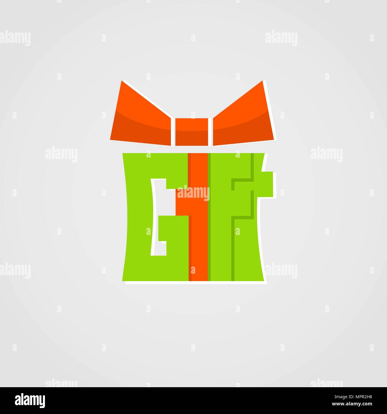 Gift logo.Vector present logo design for holidays and gift shop Stock
