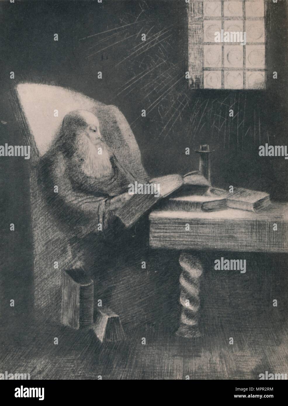 'The Reader', c.1892, (1946). Artist: Odilon Redon. Stock Photo