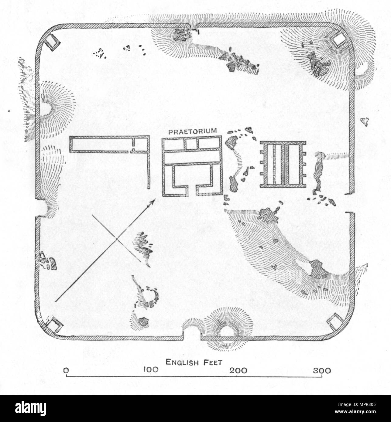 'Plan of Hardknott Fort, Cumberland', 1902. Artist: Unknown. Stock Photo