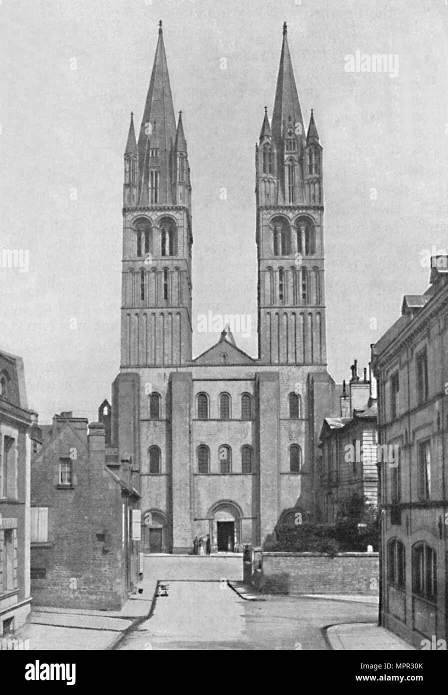'Church of St. Stephen (Abbaye Aux Hommes), Caen.', 1902. Artist: Neurdein. Stock Photo