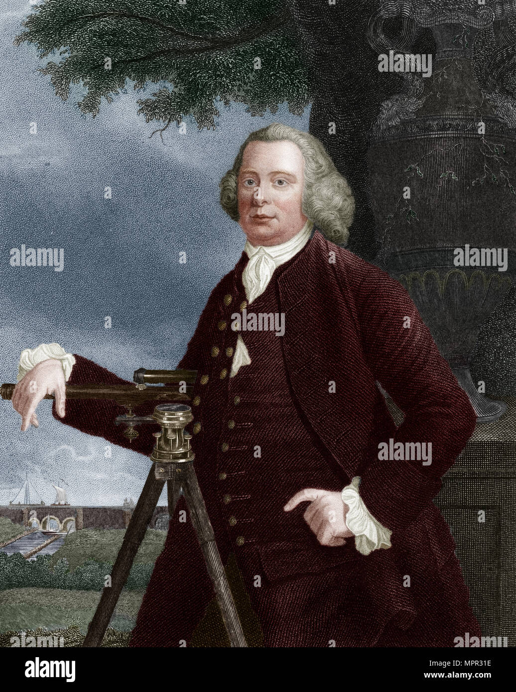 James Brindley, 18th century English civil engineer and canal builder, (1836).  Artist: JT Wedgwood. Stock Photo