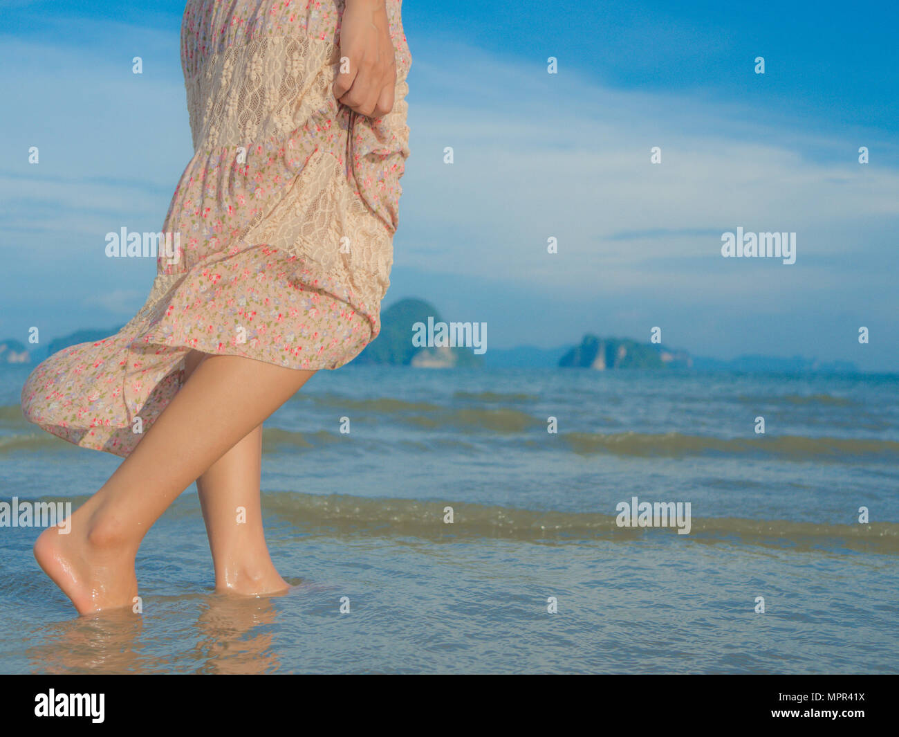 Sand woman detail feet barefoot hi-res stock photography and images - Alamy