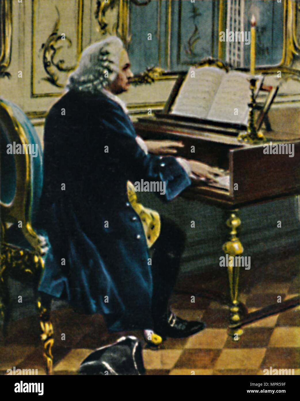 'Johann Sebastian Bach 1685-1750. - Ausichnitt aus dem Gemälde von Carl Röhling', 1934. Artist: Unknown. Stock Photo