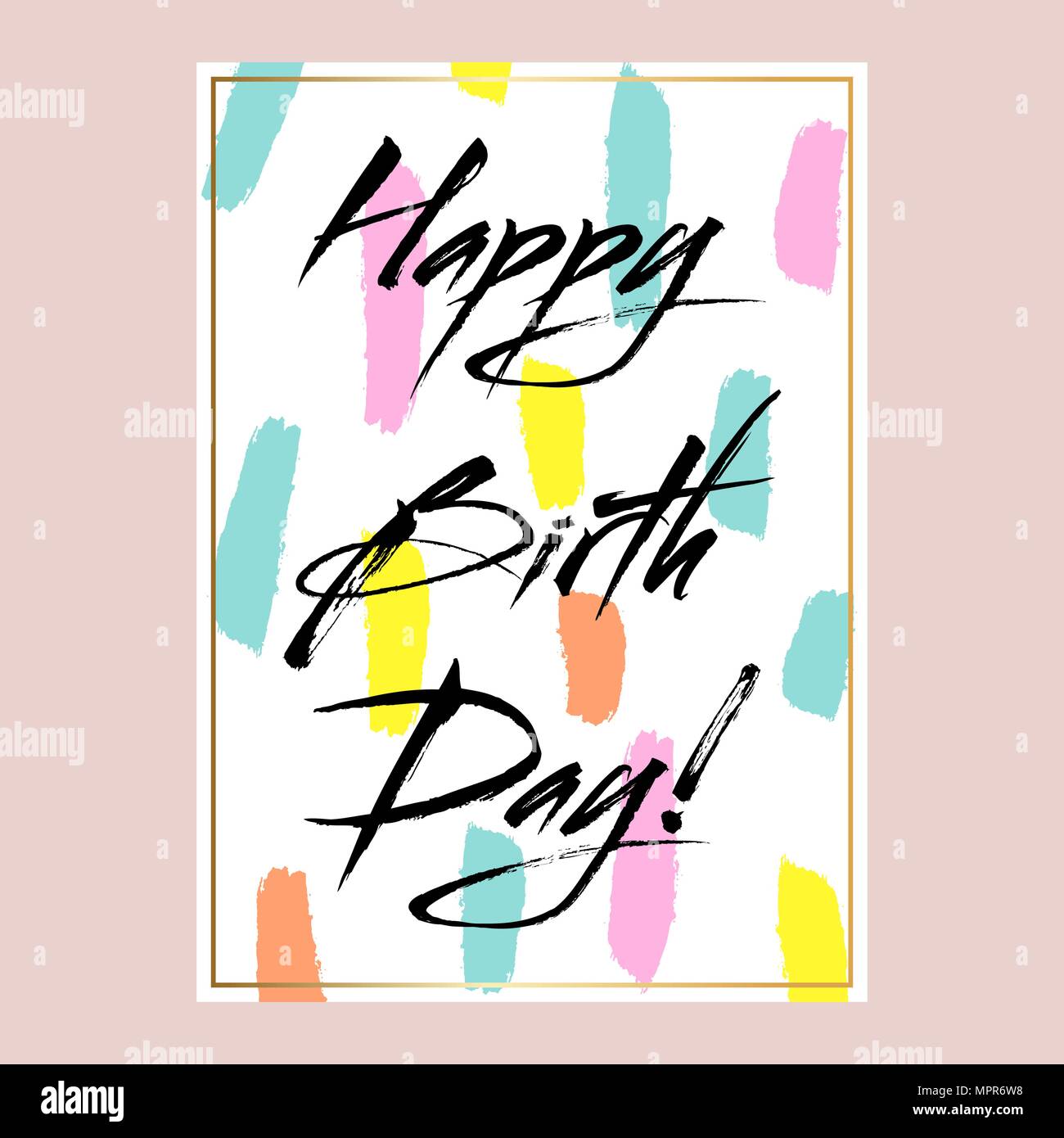 Happy birthday vector card design. Stock Vector