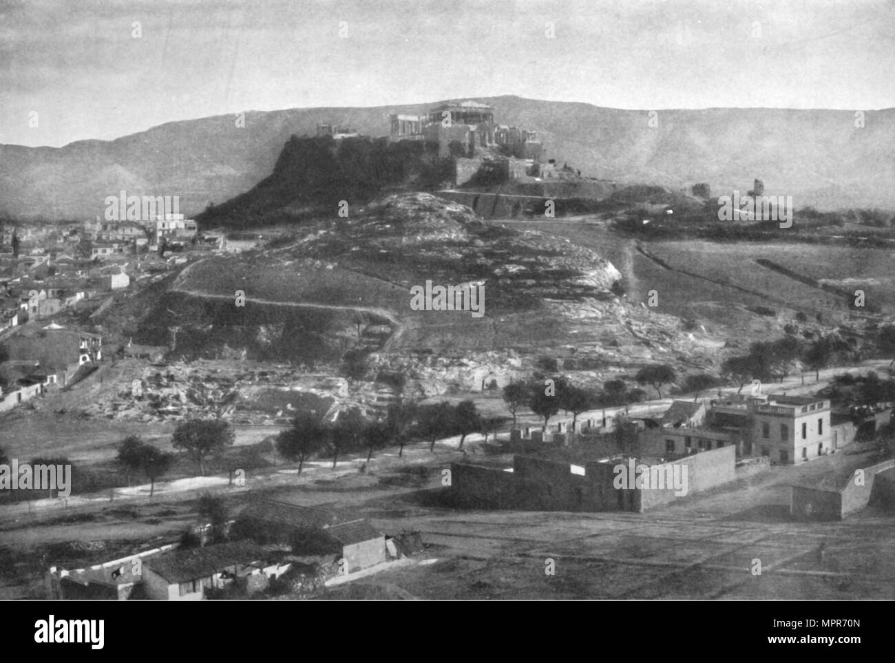 'The Acropolis, with a View of the Aeropagus and Mount Hymettus, from the West', 1913. Artist: Unknown. Stock Photo