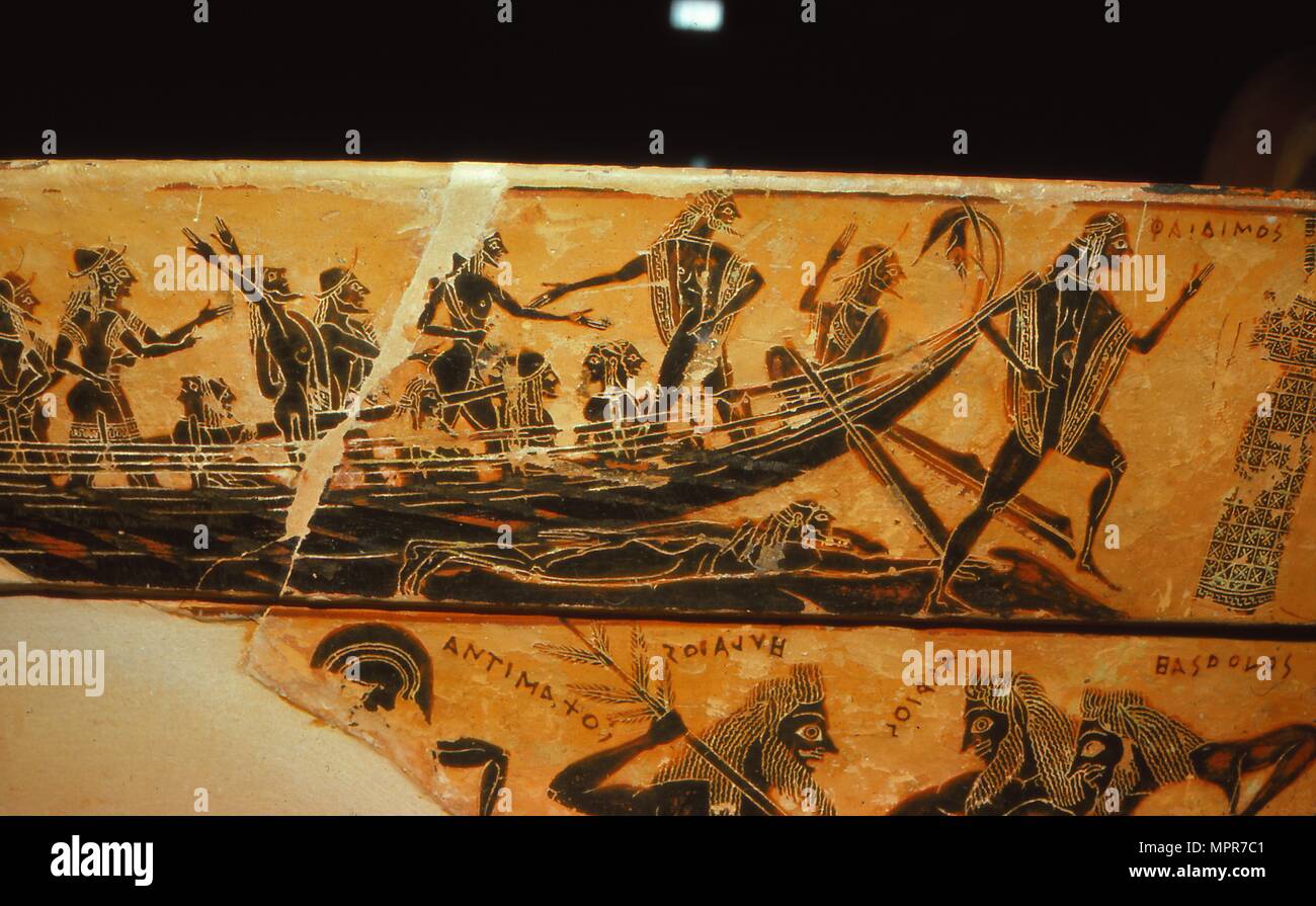 Detail from the Francois Vase, c6th century BC. Artists: Ergotimos, Kleitias. Stock Photo