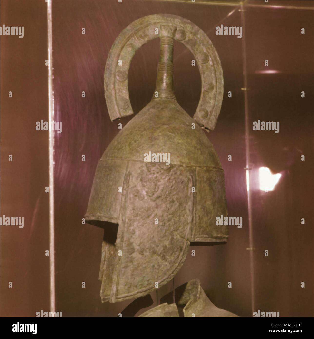Bronze Helmet of Hoplite, 7th century BC. Artist: Unknown. Stock Photo
