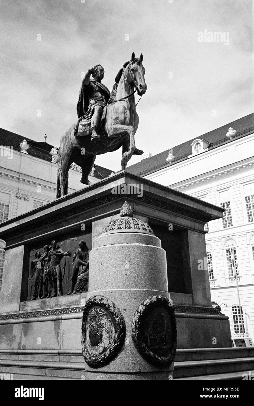Josephs-Statue (Kaiser Joseph II.),Josefsplatz square, Hofburg Palace in Vienna, Austria, Europe. Stock Photo
