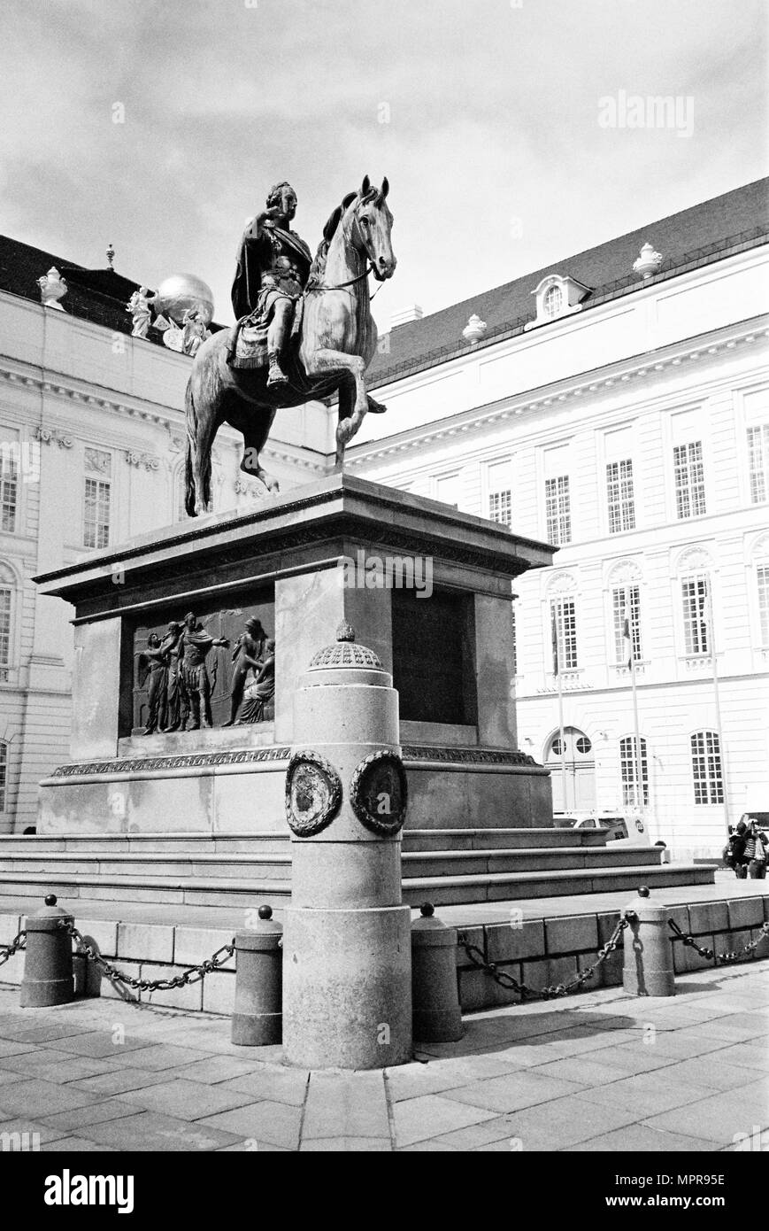 Josephs-Statue (Kaiser Joseph II.),Josefsplatz square, Hofburg Palace in Vienna, Austria, Europe. Stock Photo