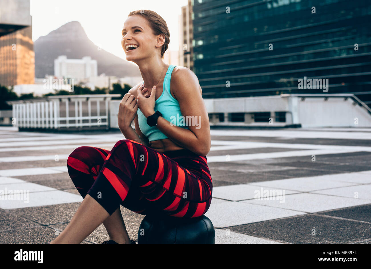 Woman in Stylish Sports Wear Training with Med Ball Stock Photo - Image of  fashionable, pants: 126799294