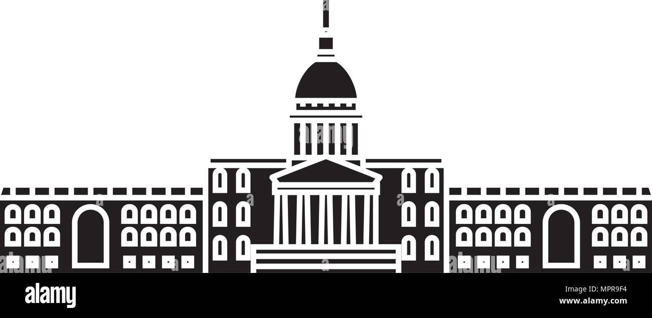 City Hall Black Icon Vector Illustration City Hall Concept Sign Stock Vector Image Art Alamy