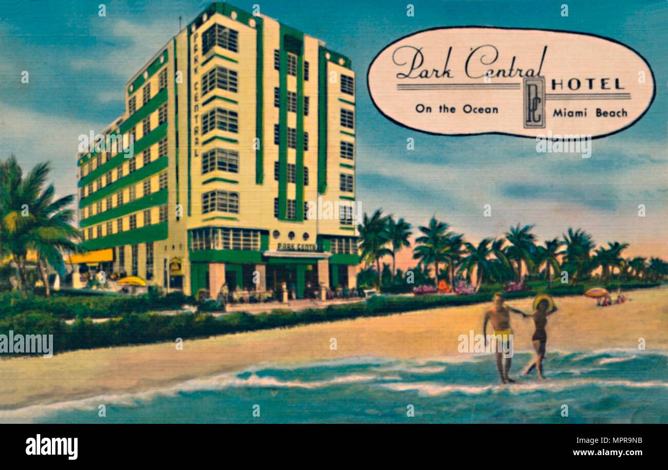 'Park Central Hotel - On the Ocean, Miami Beach', c1940s. Artist: Unknown. Stock Photo