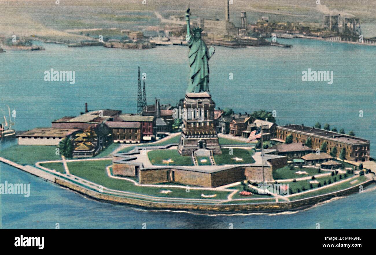 'Statue of Liberty on Bedloe's Island in New York Harbor. New York City