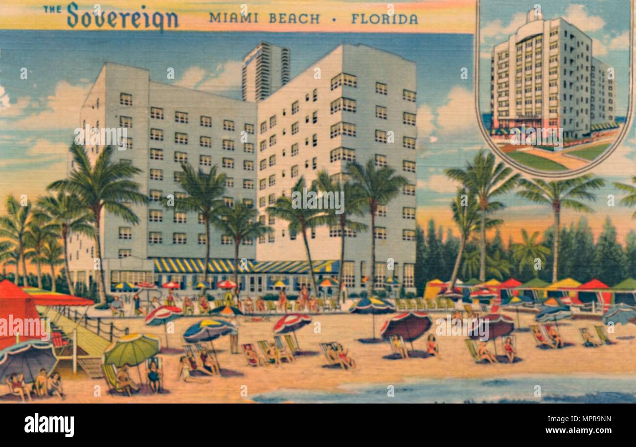 'The Sovereign. Miami Beach, Florida', c1940s. Artist: Unknown. Stock Photo