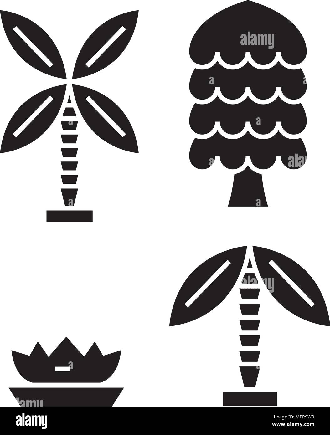 Palm tree black icon, vector illustration. Palm tree concept sign Stock ...