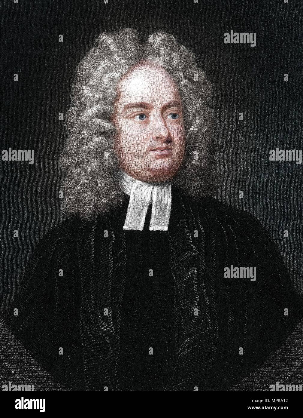 Jonathan Swift, Anglo-Irish clergyman, satirist and poet.  Artist: Unknown. Stock Photo