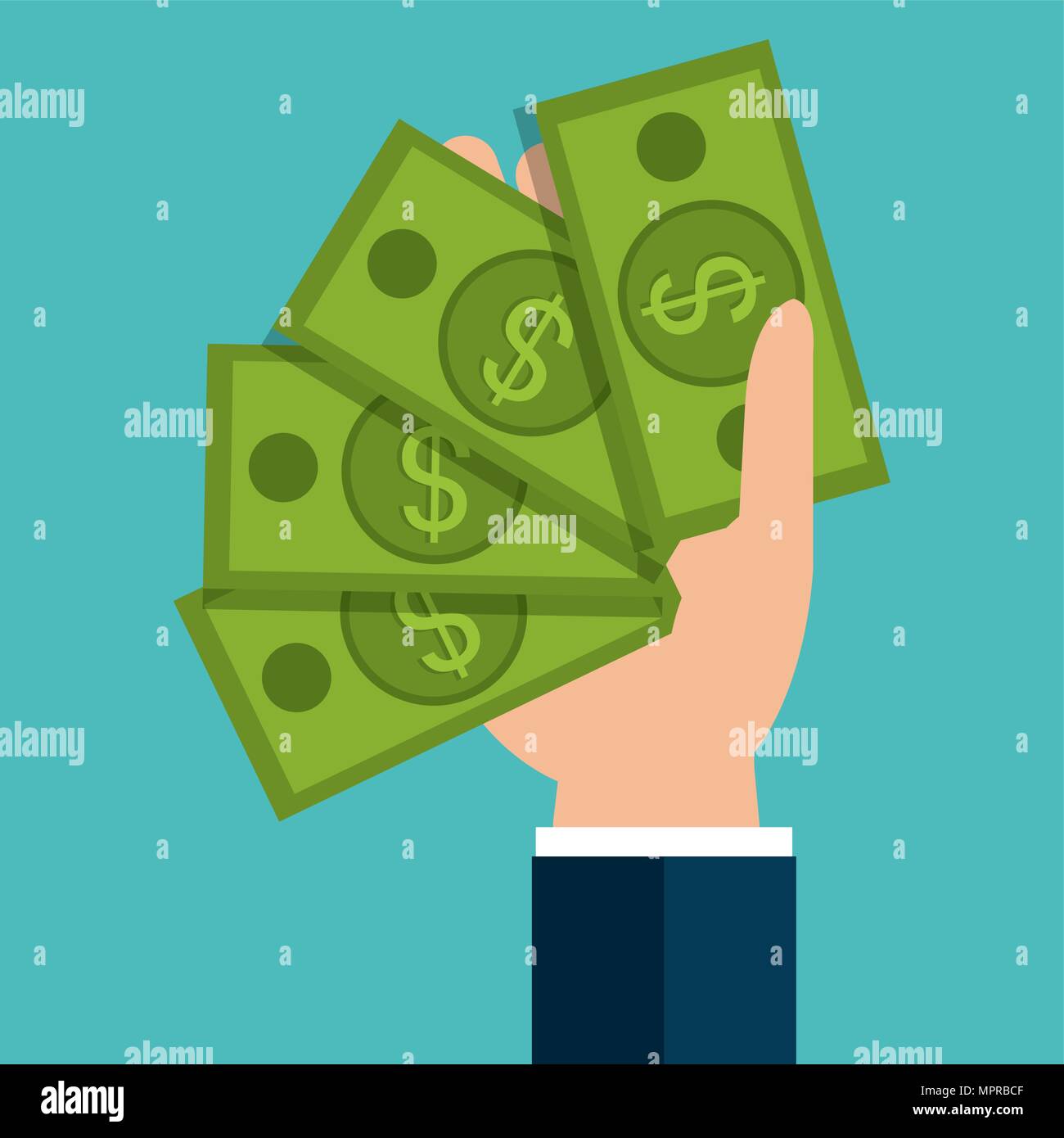 hand with bills dollar money icon Stock Vector Image & Art - Alamy