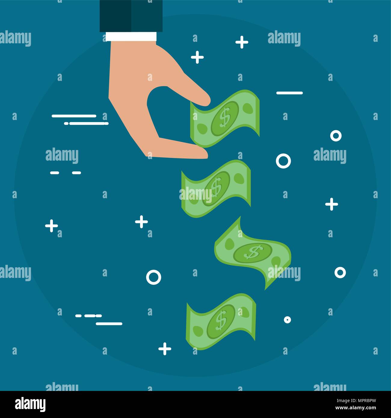 hands with bills dollars Stock Vector Image & Art - Alamy
