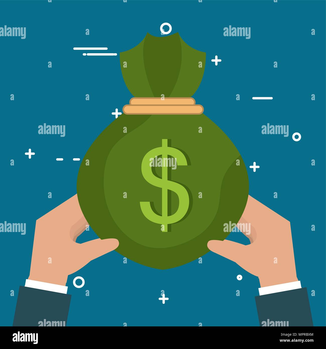 hands with money bag Stock Vector Image & Art - Alamy