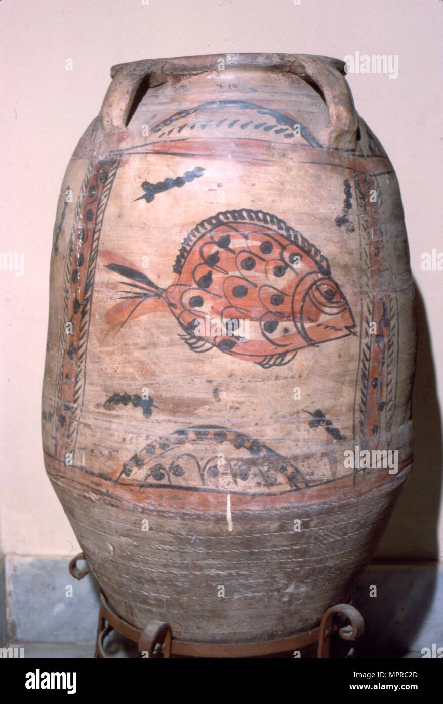 Coptic jar with fish, Egypt, c6th-8th century. Artist: Unknown. Stock Photo