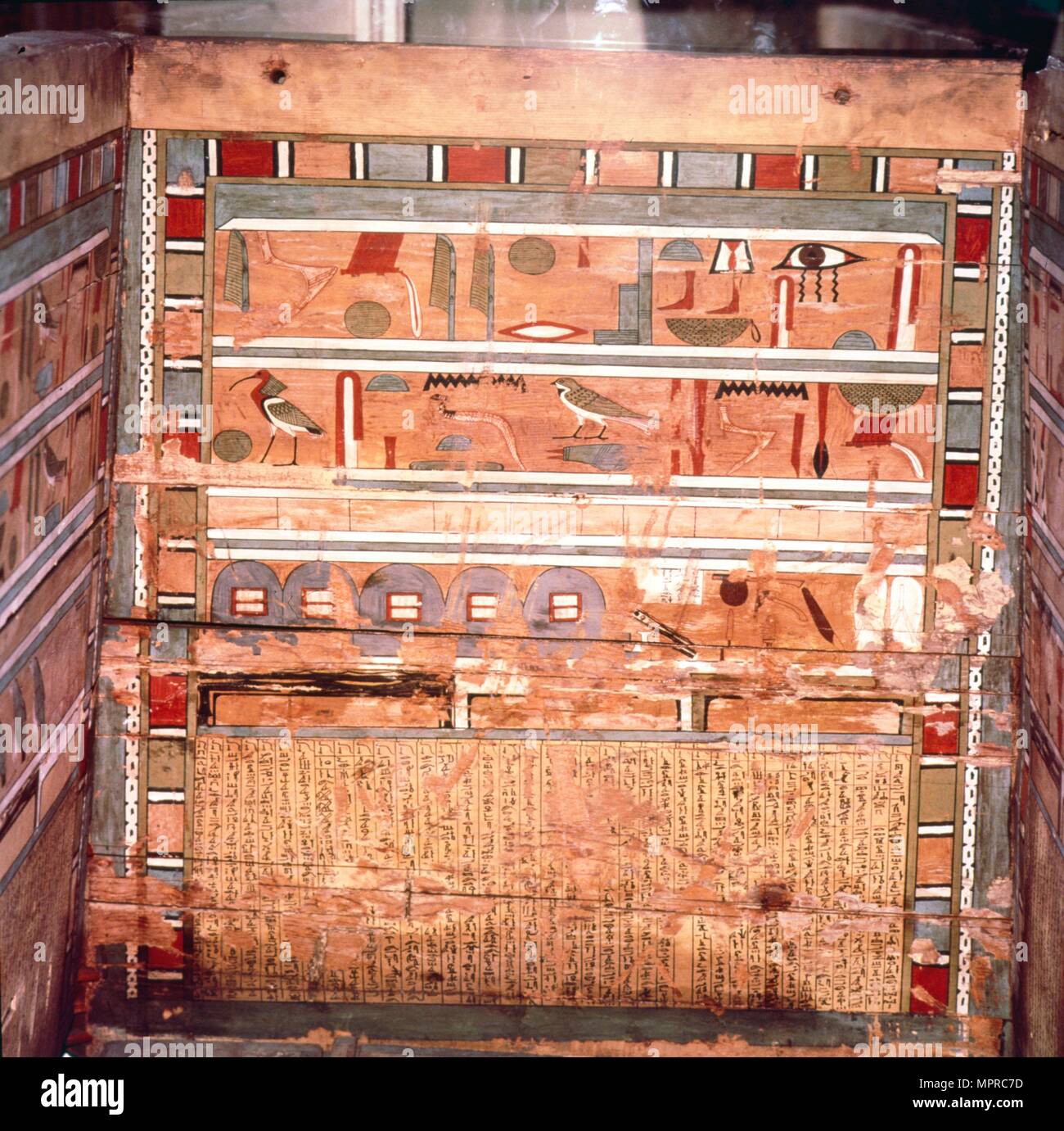 Egyptian Hieroglyphs inside outer coffin of steward, Seni from El Bersha, Egypt, c2000 BC.  Artist: Unknown. Stock Photo