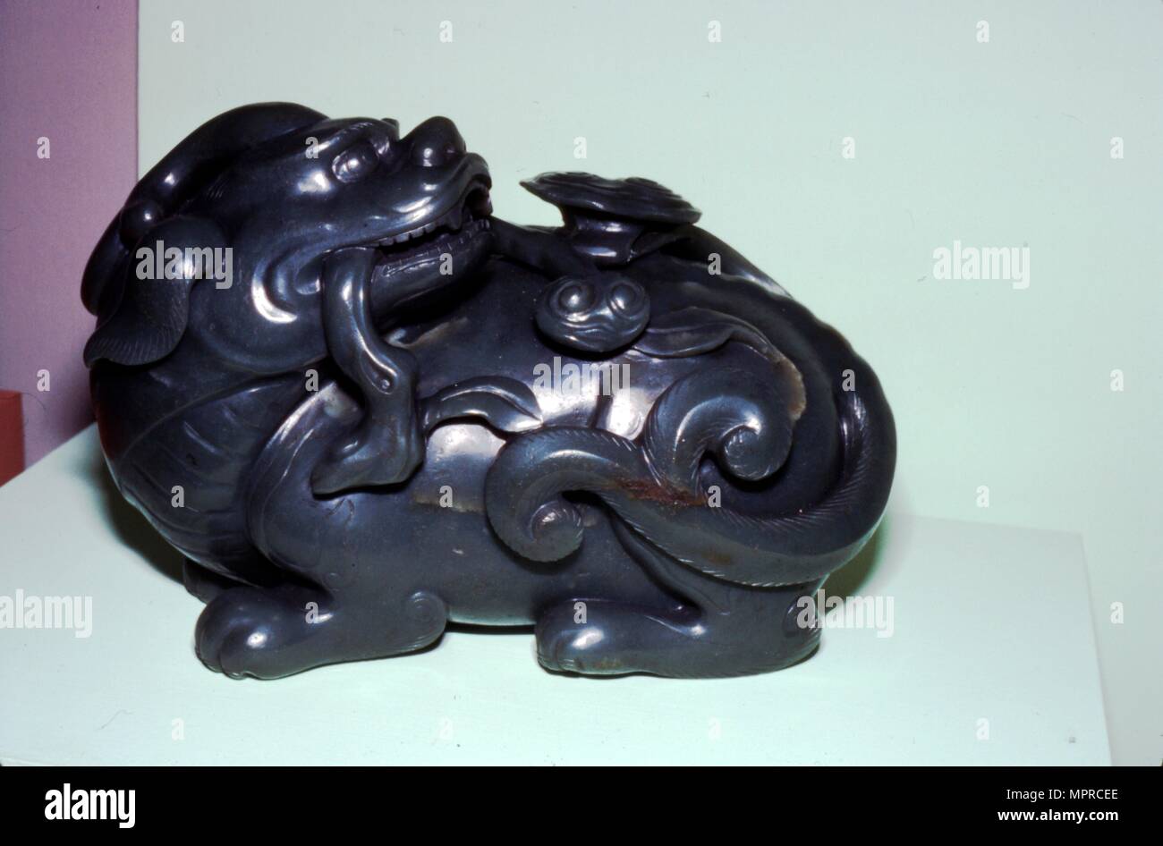 Chinese Jade Lion, symbolises energy for Taoists. Artist: Unknown. Stock Photo