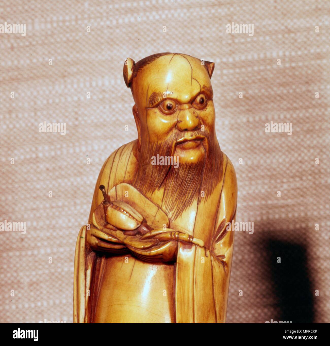 The Taoist Immortal, Chung Li Ch'Uan, Chinese Ivory, Ming Dynasty, 17th century. Artist: Unknown. Stock Photo