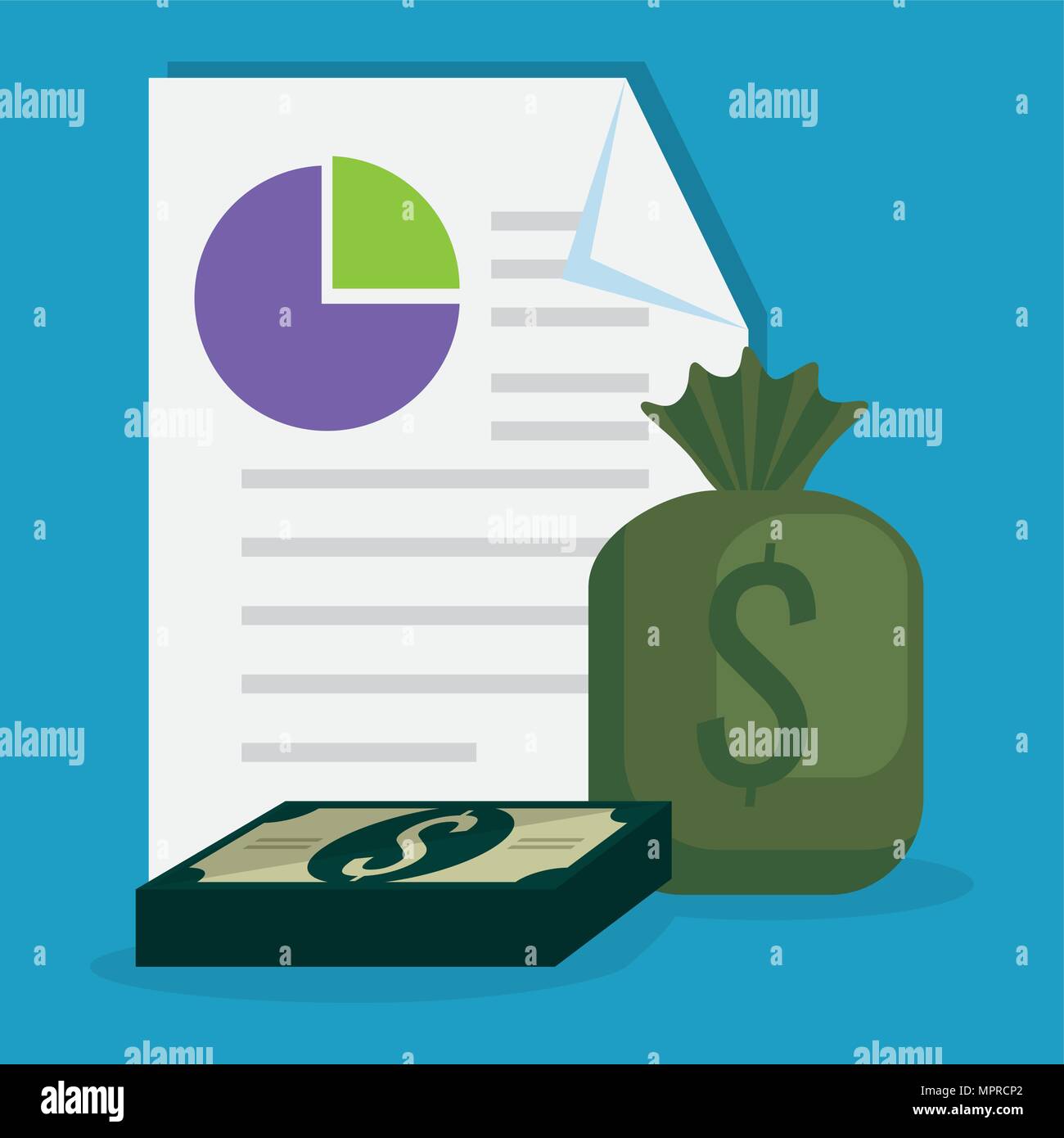 money bag with bills and document Stock Vector Image & Art - Alamy