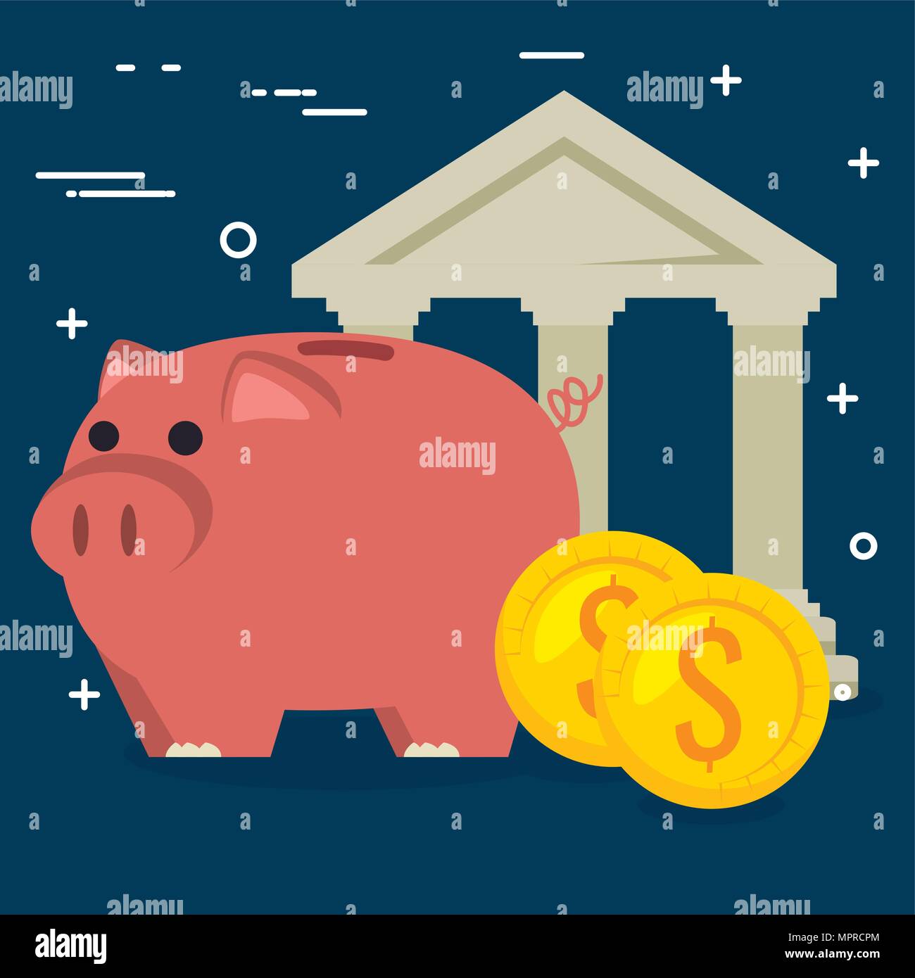 piggy savings with bank building Stock Vector Image & Art - Alamy