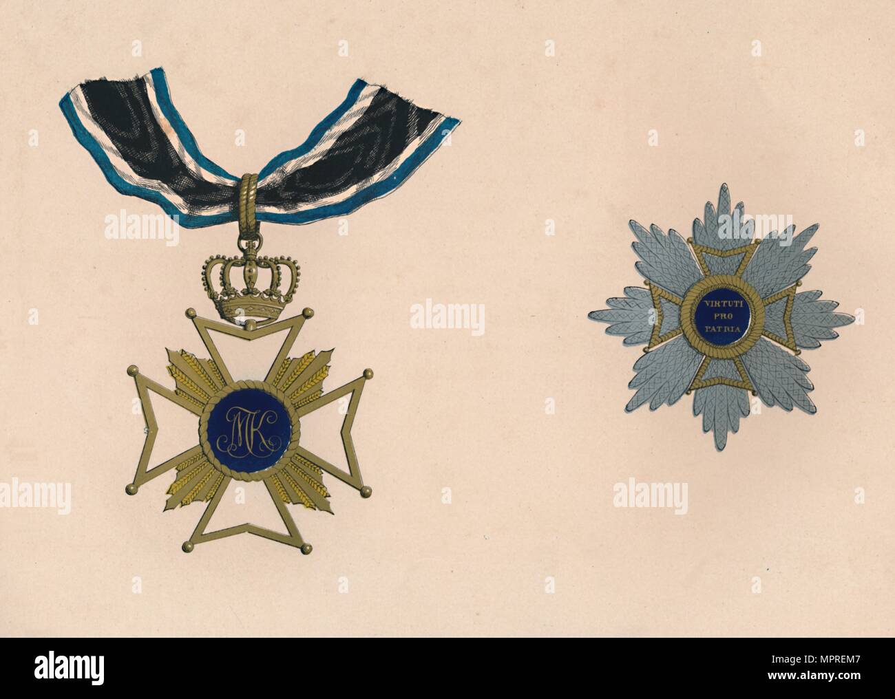 'The Military Order of Max Joseph', c19th century. Artist: Unknown. Stock Photo
