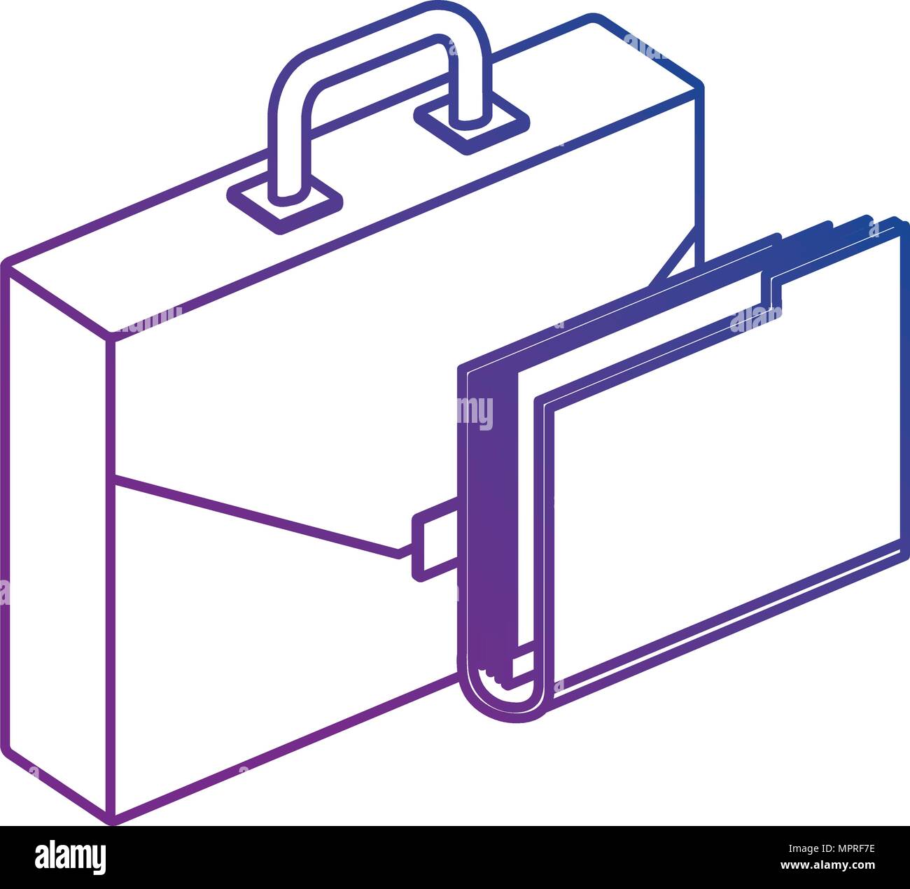 portfolio briefcase with folder isometric Stock Vector