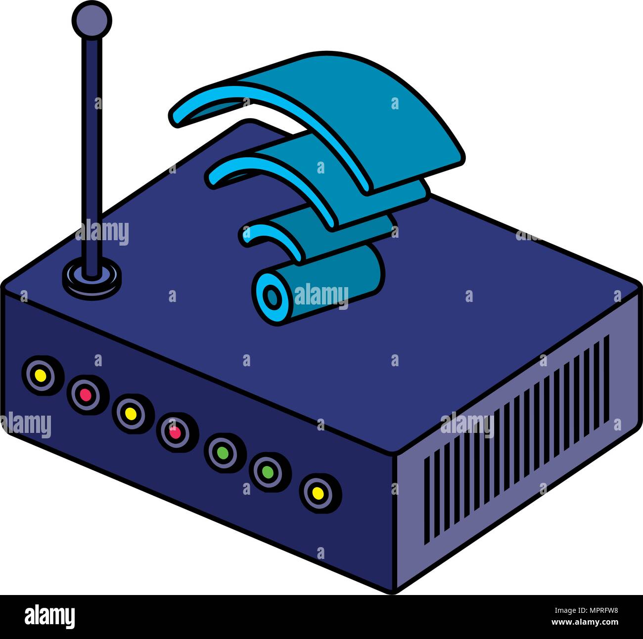 router device isometric icon Stock Vector