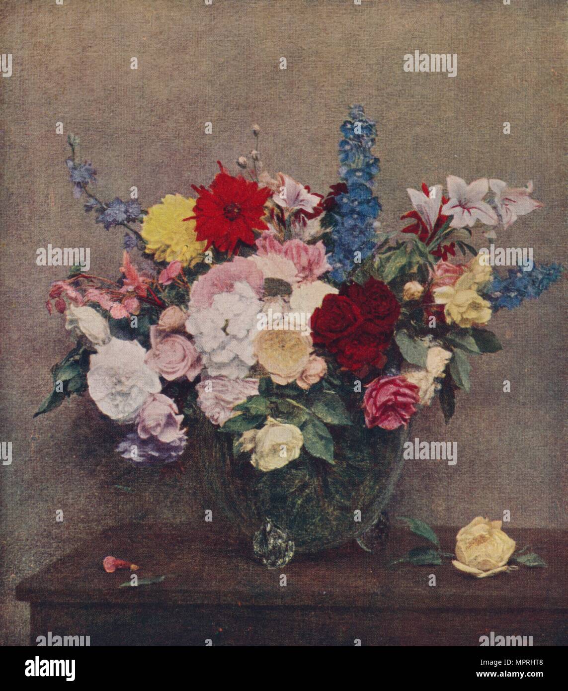 'Flowers', 1886, (c1915). Artist: Henri Fantin-Latour. Stock Photo