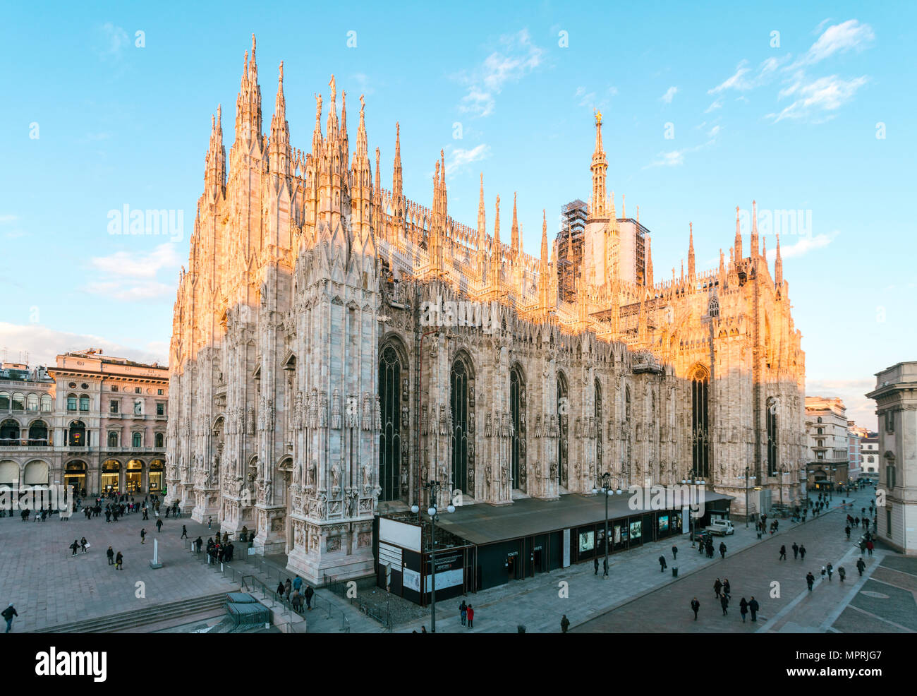 Italy, Lombardy, Milan, Galleria Vittorio Emanuele II and the Cathedral at Piazza del Duomo Stock Photo