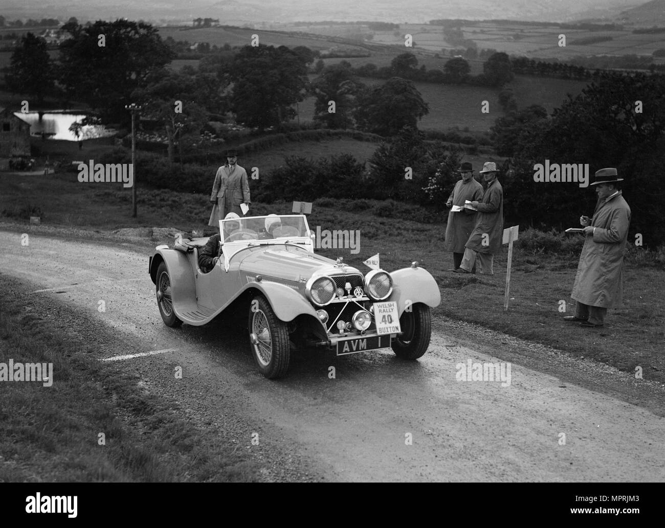 Jaguar SS 100 of Mrs V Hetherington competing in the South Wales Auto