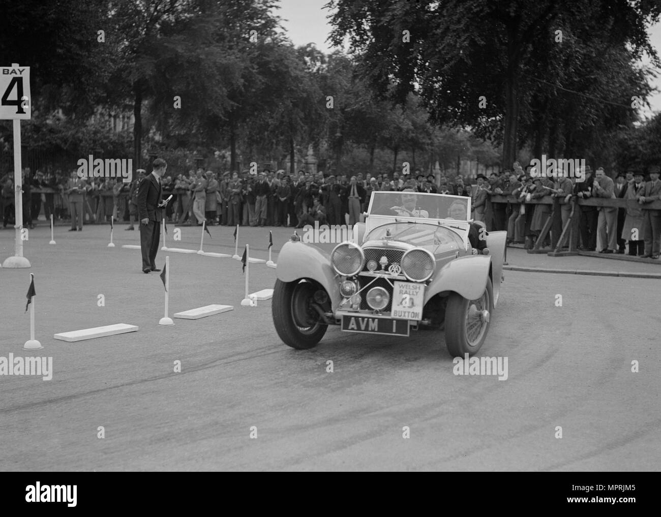 Jaguar SS 100 of Mrs V Hetherington competing in the South Wales Auto