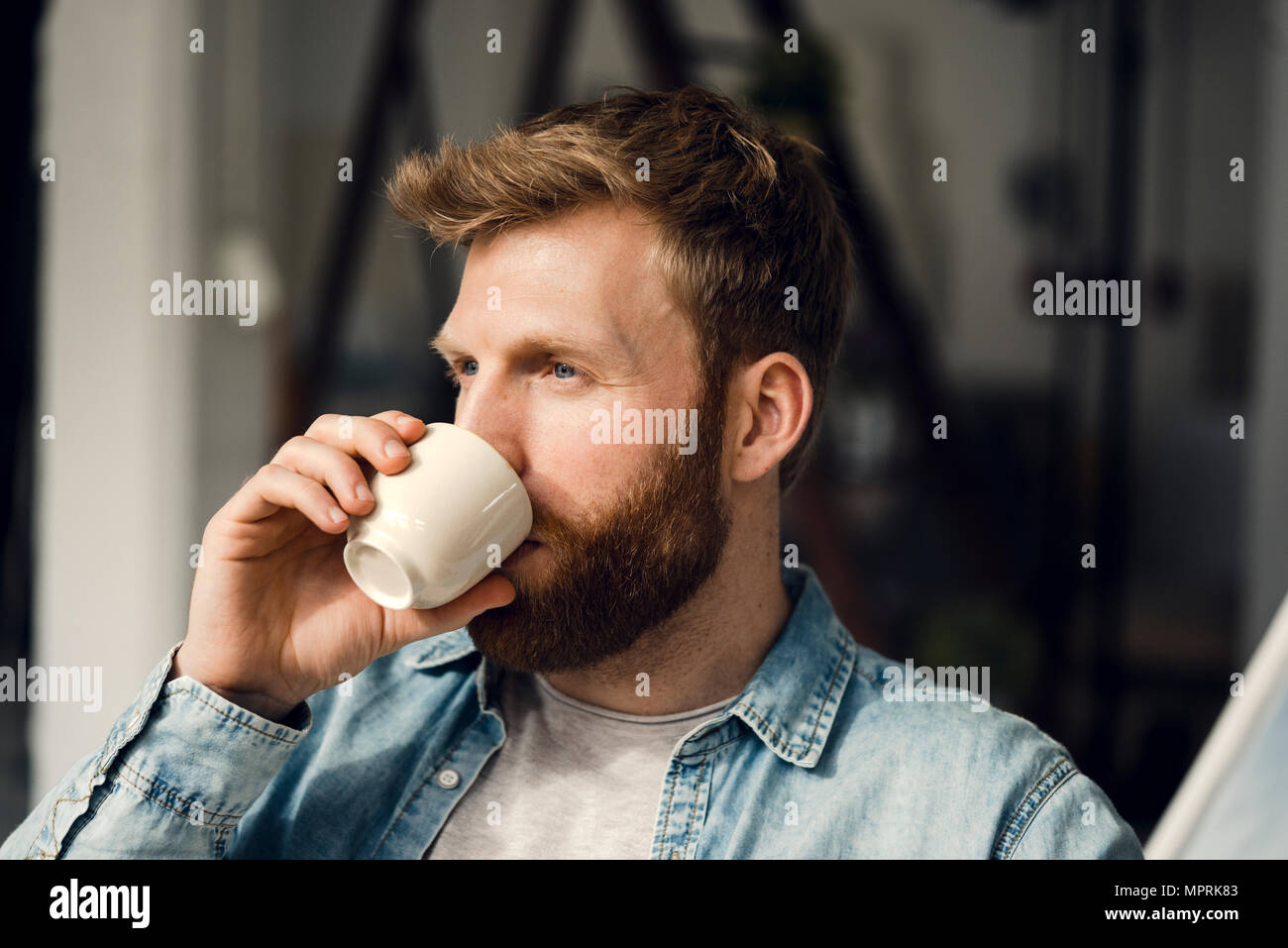 person drinking coffee