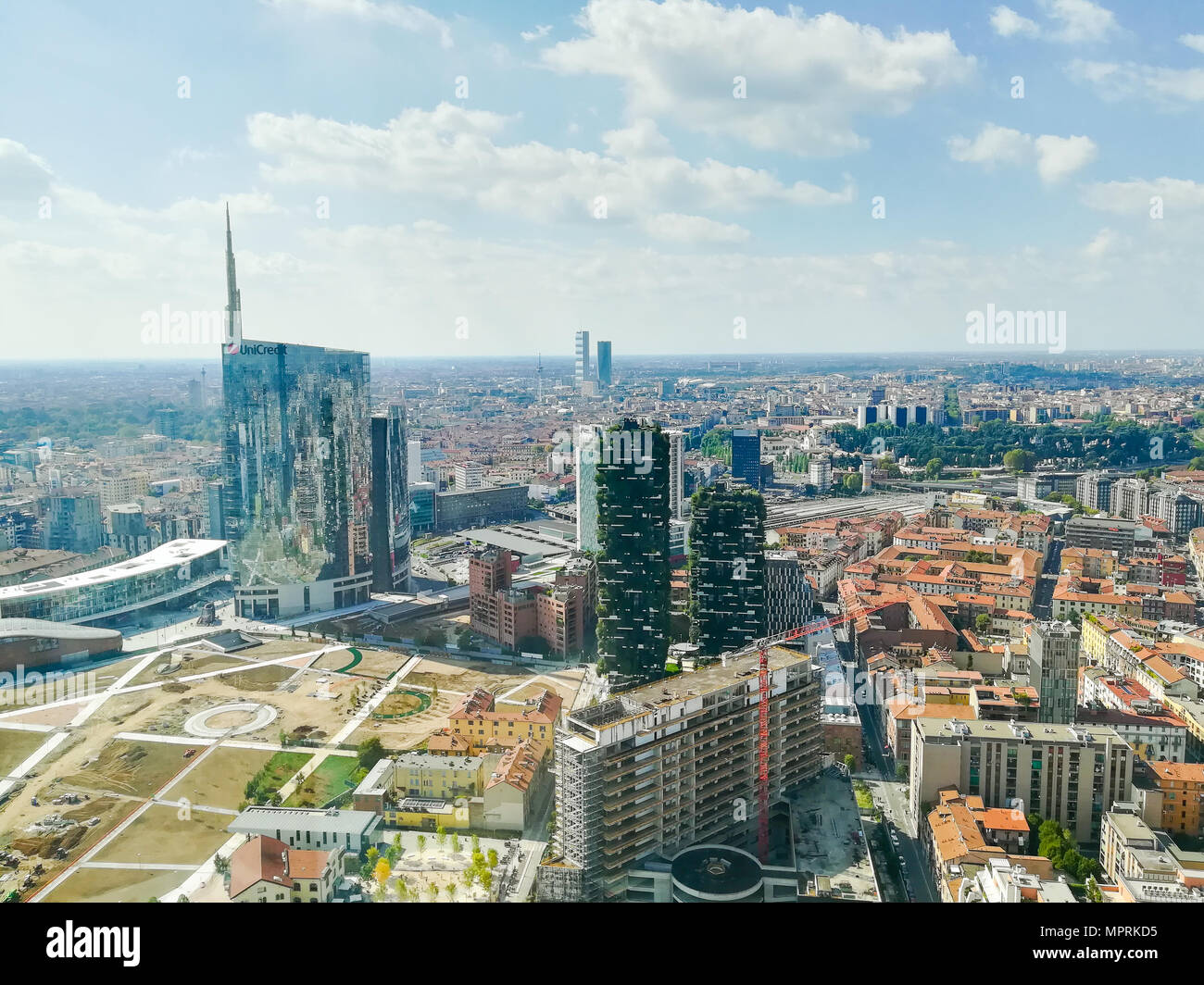 Milan Aerial View Milano City Italy Modern Buildings View Stock Photo Alamy