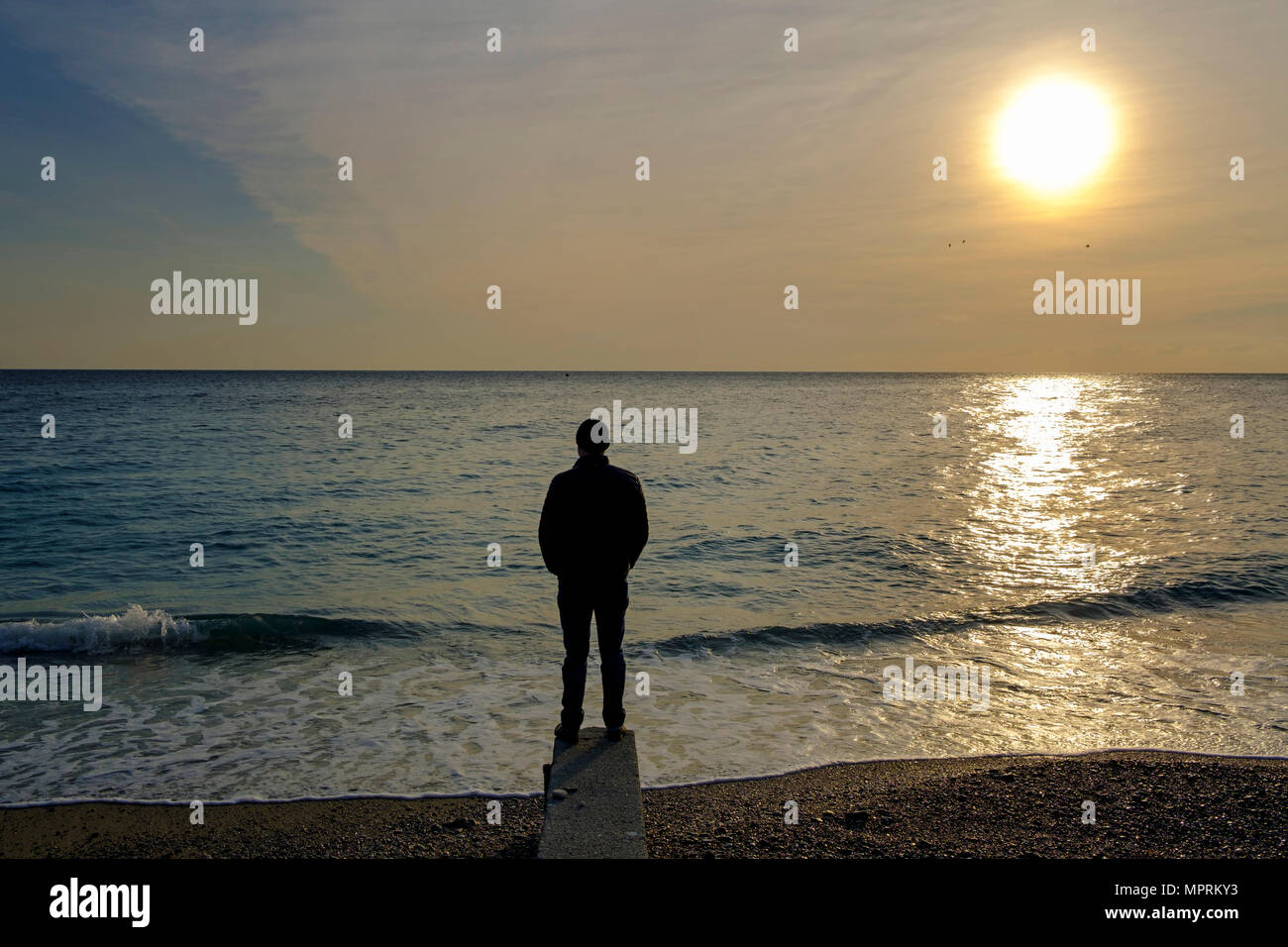 Lonely man standing mature hi-res stock photography and images - Alamy