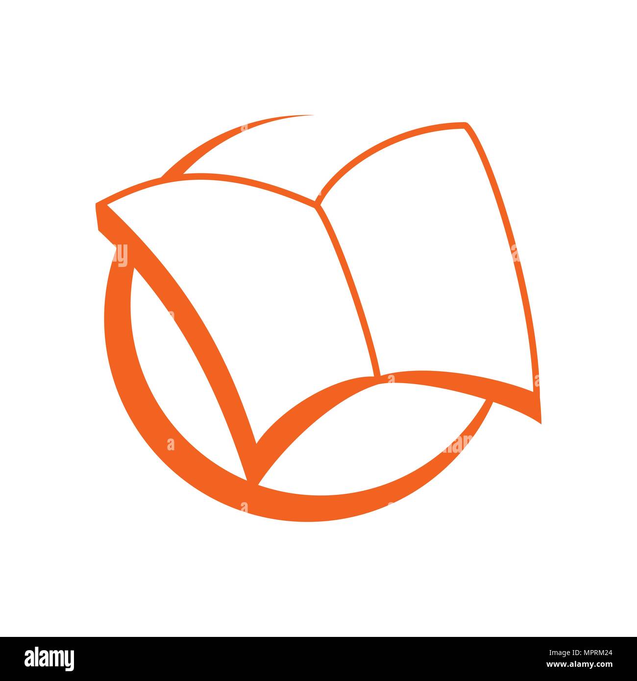 Wide Open Book Vector Symbol Graphic Logo Design Stock Vector