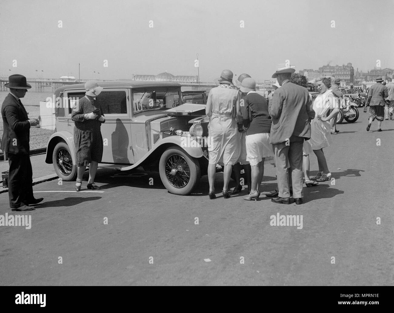 Bianchi saloon of Kitty Brunell at the B&HMC Brighton Motor Rally, Brighton, Sussex, 1930. Artist: Bill Brunell. Stock Photo