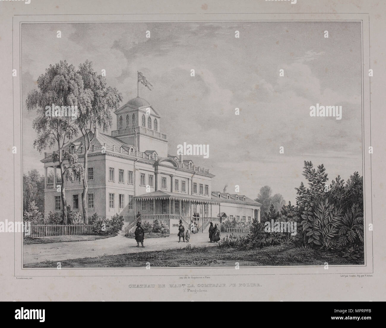 The Shuvalov Palace in Pargolovo, 1833. Stock Photo