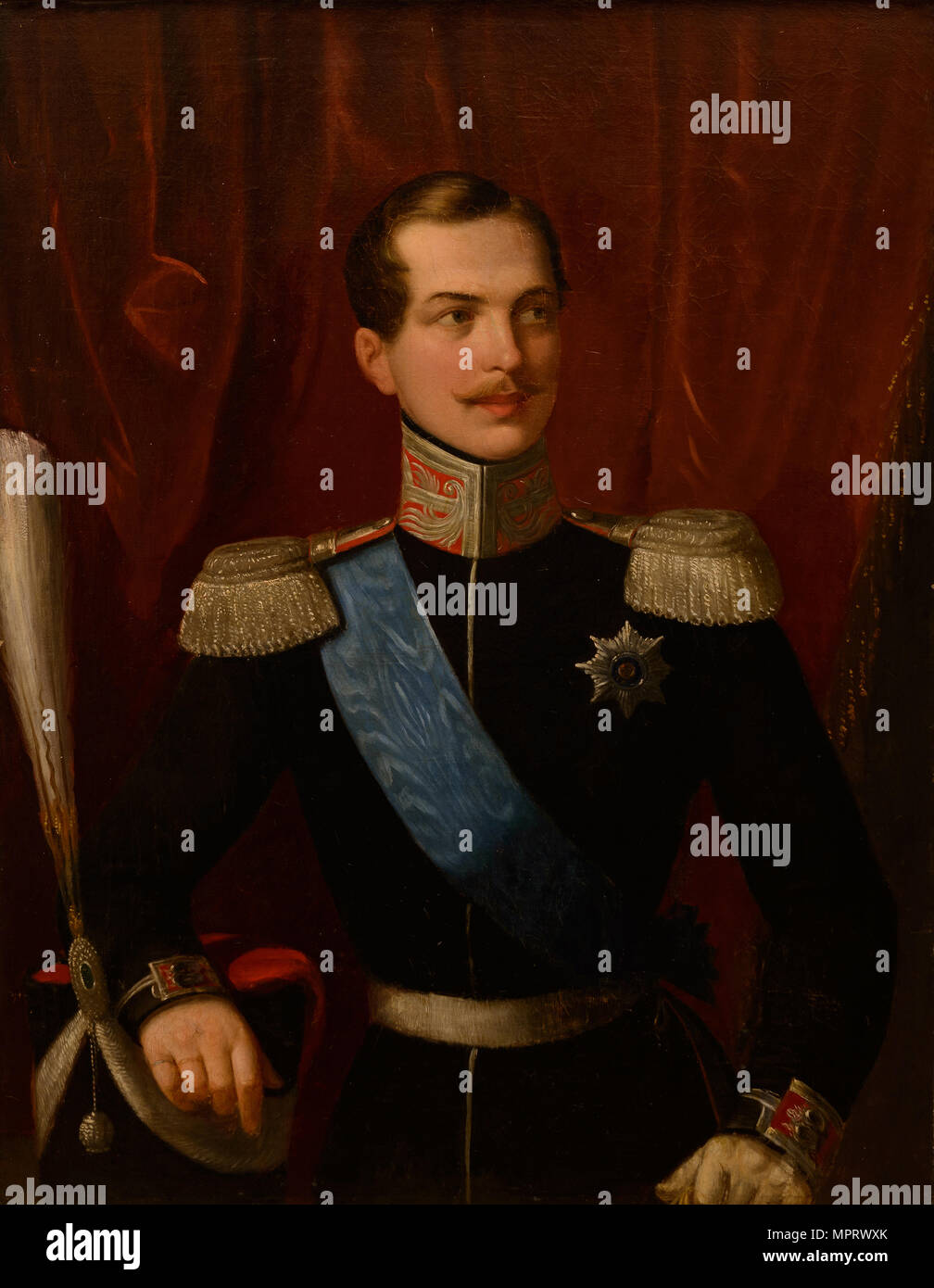 Portrait of the Crown prince Alexander Nikolayevich (1818-1881). Stock Photo