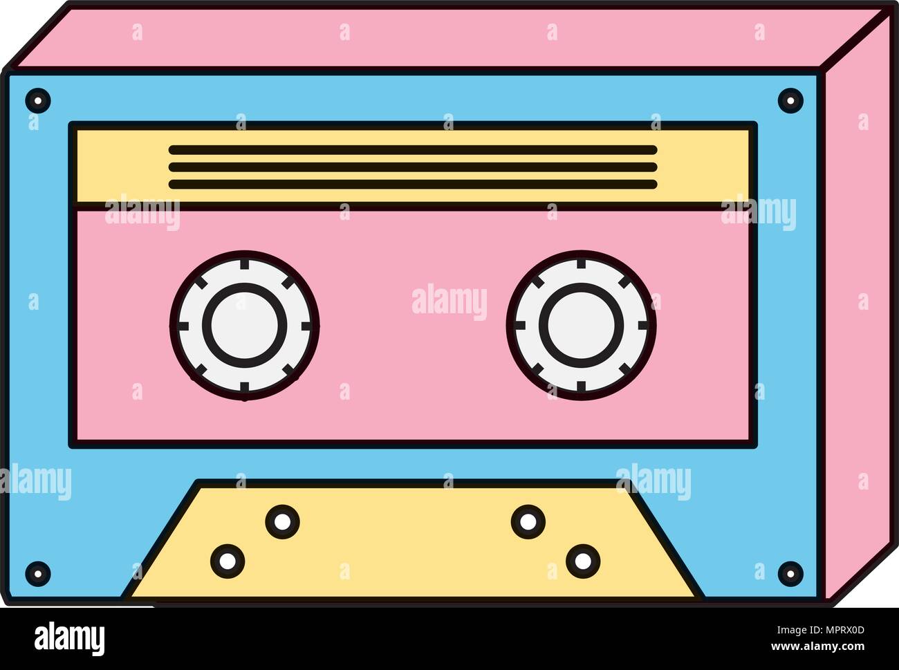 color stereo retro cassette tape audio Stock Vector Image & Art - Alamy