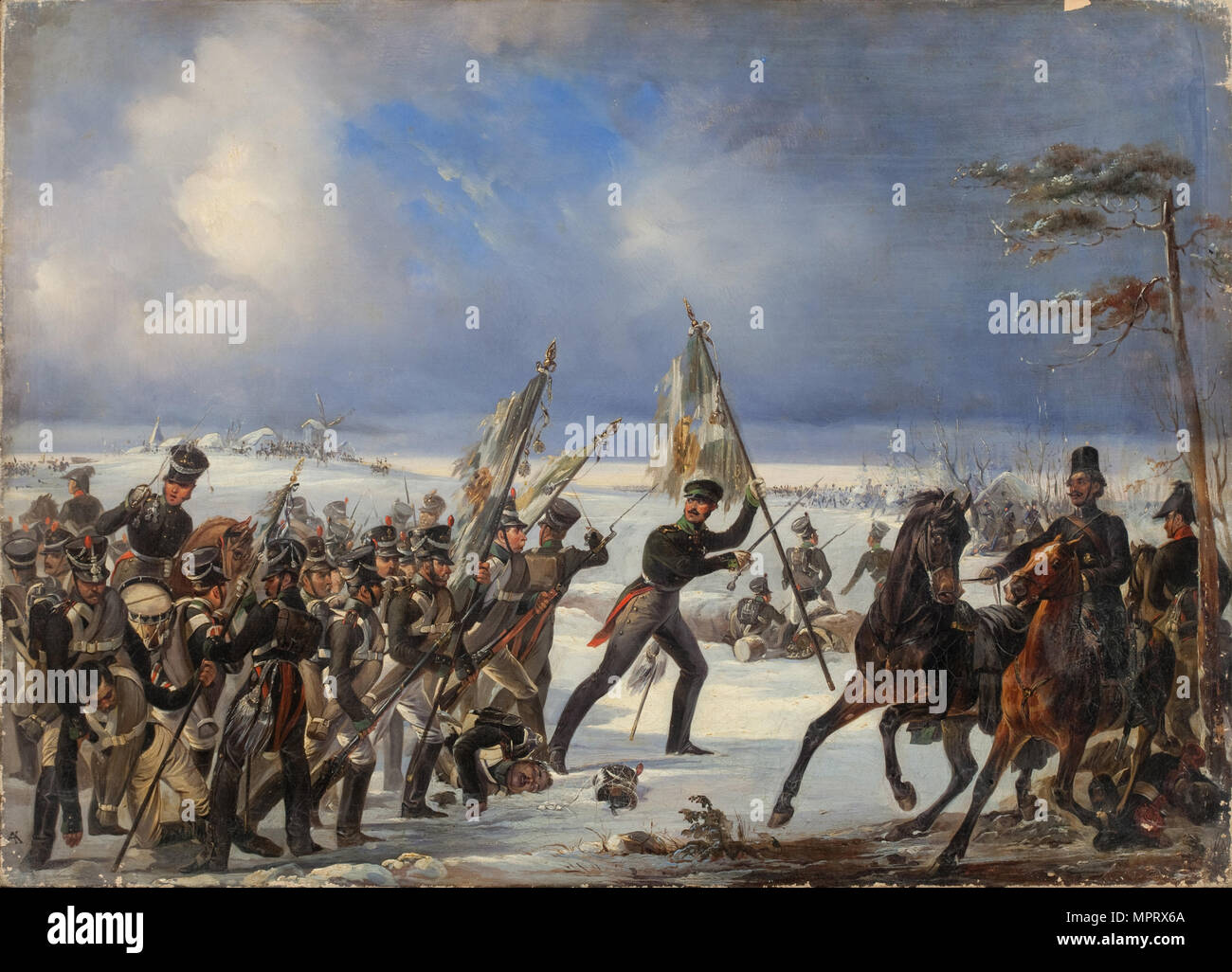The Battle of Golymin on 26 December 1806. Stock Photo