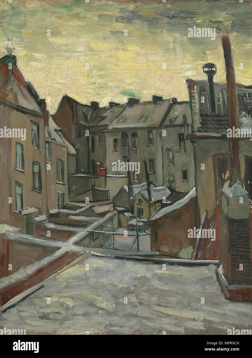Houses Seen from the Back, Antwerp. Stock Photo