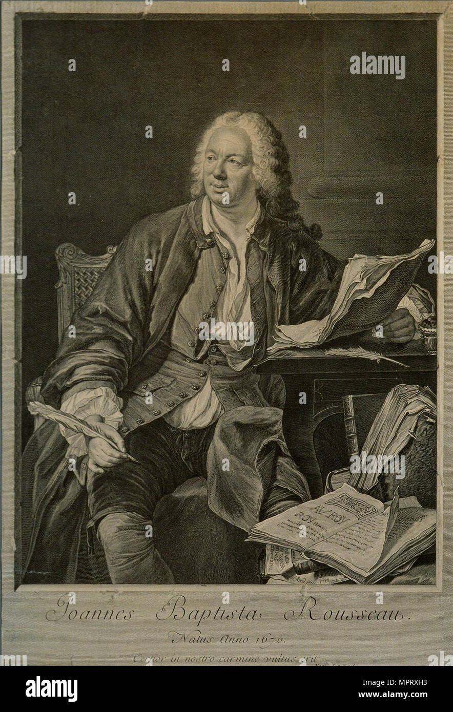 Portrait of the dramatist JeanBaptiste Rousseau (16711741 Stock Photo