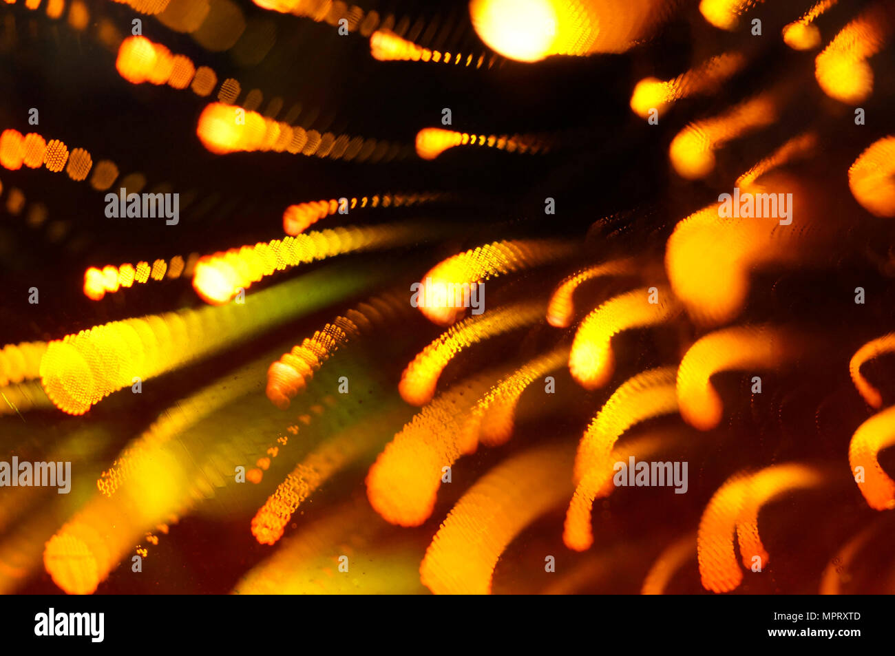 Shining light bulb with firework effect. Abstract background, closeup photo Stock Photo