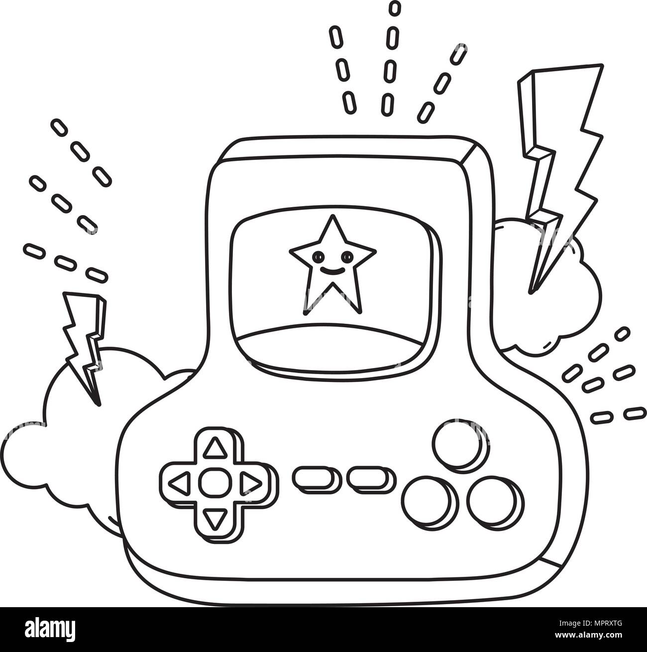 line videogame console digital simulador technology Stock Vector Image ...