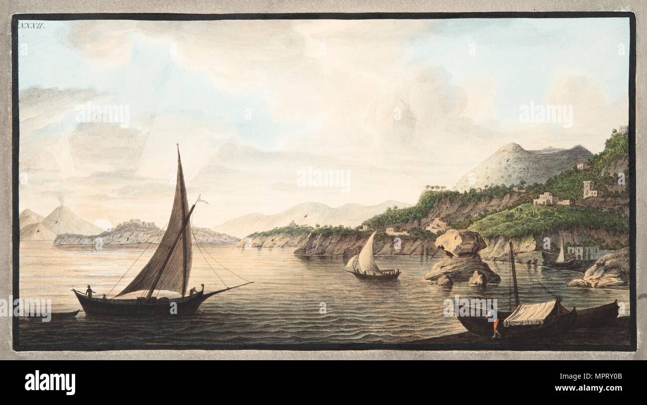 View of a part of the Island of Ischia called Lacco, 1776. Stock Photo